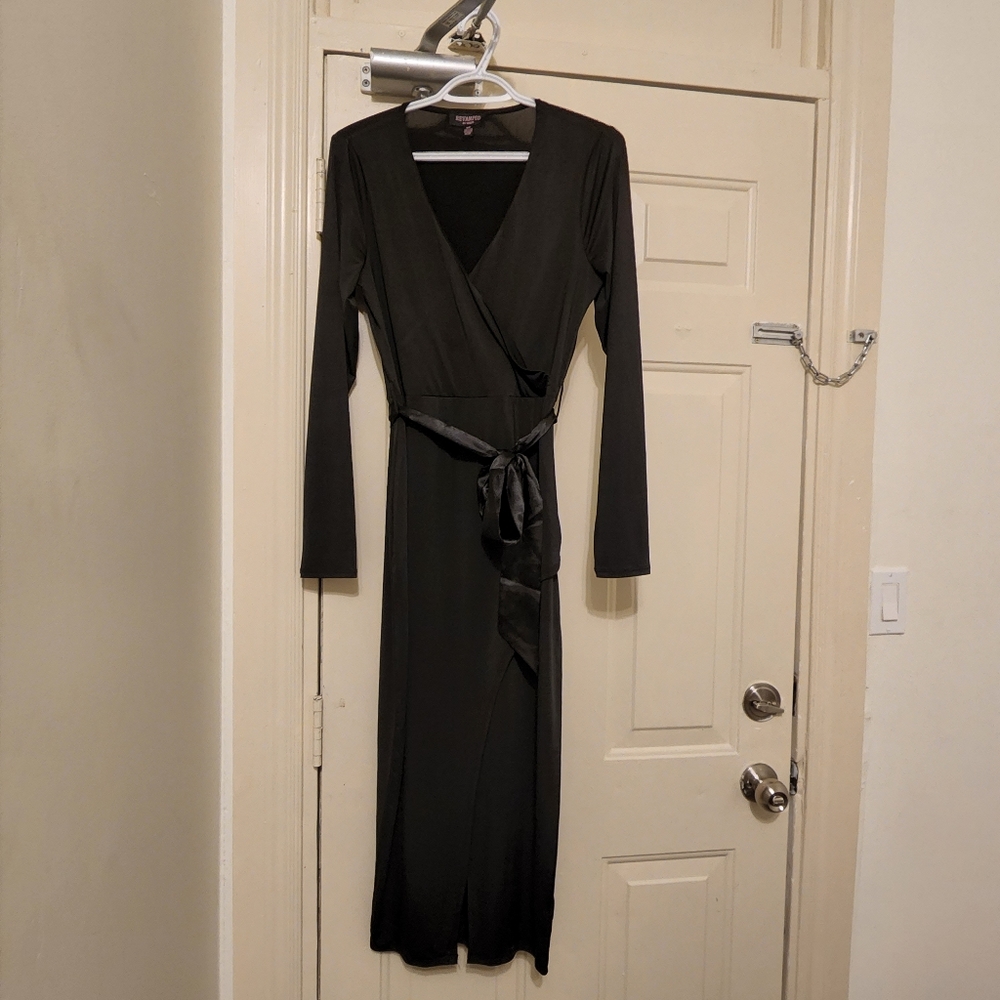 Elegant black slit dress